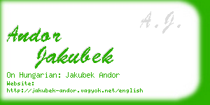 andor jakubek business card